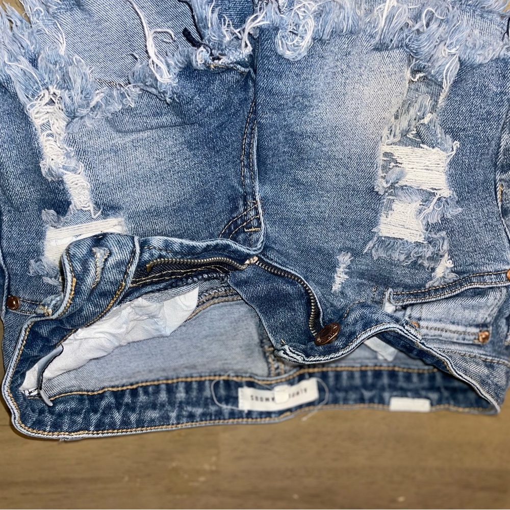 Distressed Denim Shorts